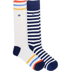 Sperry Top-Sider Men's Stripe 2-Pack Crew Sock White