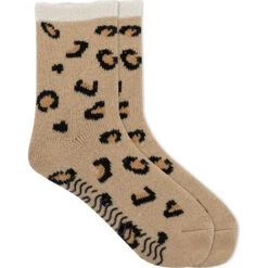 Sperry Top-Sider Women's Leopard Cabin Cozy Sock Tan