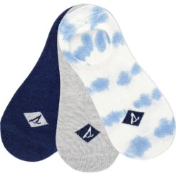 Sperry Top-Sider Women's Tie Dye Low Show 3-Pack Sock Navy
