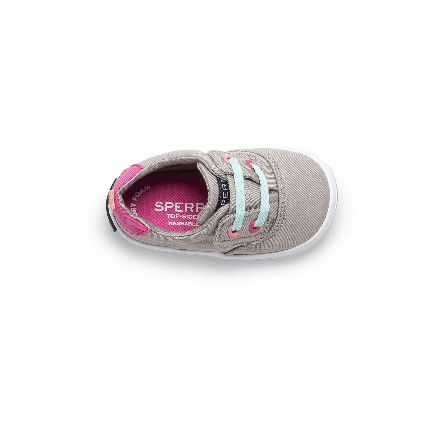 Sperry Top-Sider Little Kid's Spinnaker Crib Junior Washable Sneaker Grey Stripe 7 Sperry Top-Sider Little Kid's Spinnaker Crib Junior Washable Sneaker Grey Stripe - Image 5