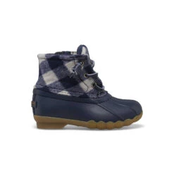 Sperry Top-Sider Big Kid's Saltwater Junior Duck Boot Navy Plaid
