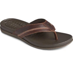 Sperry Top-Sider Men's PLUSHWAVE™ Dock Flip Flop Brown -Sperry Top-Sider Sales STS23330