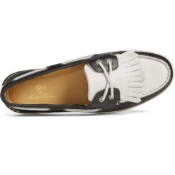 Sperry Top-Sider Men's Sperry X Brooks Brothers Authentic Original™ Kiltie Boat Shoe Black/White -Sperry Top-Sider Sales STS24331 TOP