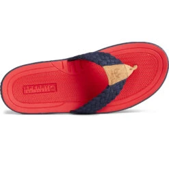 Sperry Top-Sider Men's Sperry X Brooks Brothers Baitfish Flip Flop Navy -Sperry Top-Sider Sales STS24336 TOP