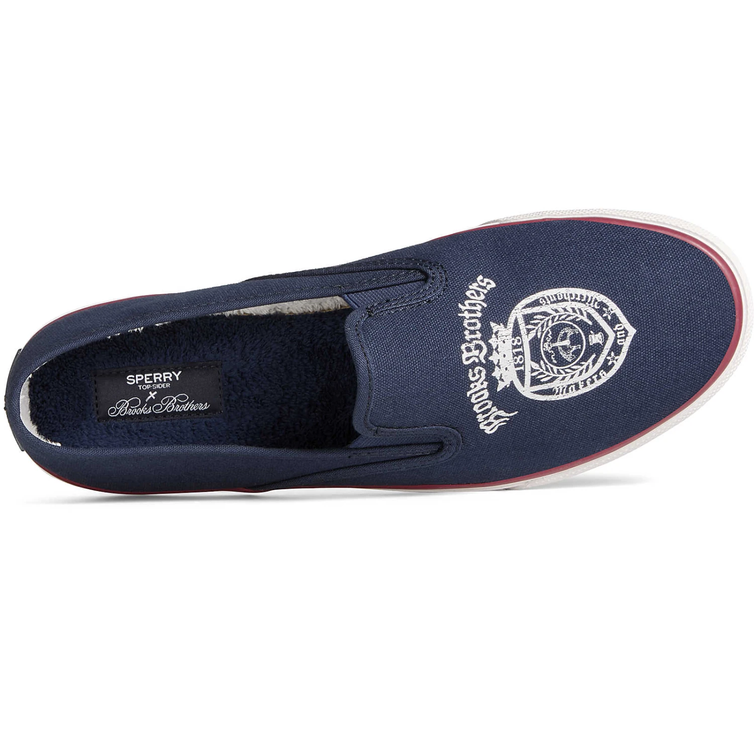 Sperry Top-Sider Women's Sperry X Brooks Brothers Slip On Sneaker Navy 7 Sperry Top-Sider Women's Sperry X Brooks Brothers Slip On Sneaker Navy - Image 5