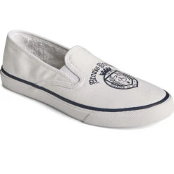 Sperry Top-Sider Men's Sperry X Brooks Brothers Slip On Sneaker White -Sperry Top-Sider Sales STS24341