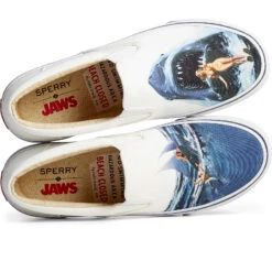 Sperry Top-Sider Men's Sperry X JAWS Striper II Slip On Sneaker White -Sperry Top-Sider Sales STS24461 TOP