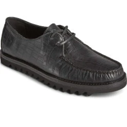Sperry Top-Sider Men's Captain's Leather Oxford Black Croc -Sperry Top-Sider Sales STS24887
