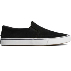 Sperry Top-Sider Men's Striper II Twin Gore Suede Slip On Sneaker Black