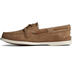 Sperry Top-Sider Men's Authentic Original™ Cross Lace Leather Boat Shoe Tan -Sperry Top-Sider Sales STS25209 180