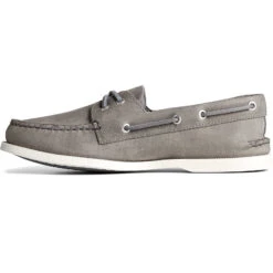 Sperry Top-Sider Men's Authentic Original™ Cross Lace Leather Boat Shoe Grey -Sperry Top-Sider Sales STS25210 180