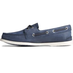 Sperry Top-Sider Men's Authentic Original™ Cross Lace Leather Boat Shoe Navy -Sperry Top-Sider Sales STS25211 180
