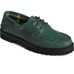 Sperry Top-Sider Men's Sperry X Malbon Authentic Original™ 3-Eye Croc Boat Shoe Green -Sperry Top-Sider Sales STS25221