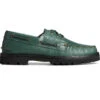 Sperry Top-Sider Men's Sperry X Malbon Authentic Original™ 3-Eye Croc Boat Shoe Green -Sperry Top-Sider Sales STS25221 000