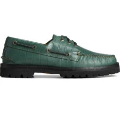 Sperry Top-Sider Men's Sperry X Malbon Authentic Original™ 3-Eye Croc Boat Shoe Green