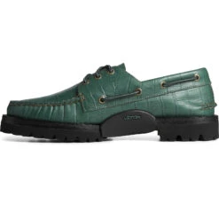 Sperry Top-Sider Men's Sperry X Malbon Authentic Original™ 3-Eye Croc Boat Shoe Green -Sperry Top-Sider Sales STS25221 180