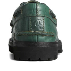 Sperry Top-Sider Men's Sperry X Malbon Authentic Original™ 3-Eye Croc Boat Shoe Green -Sperry Top-Sider Sales STS25221 90