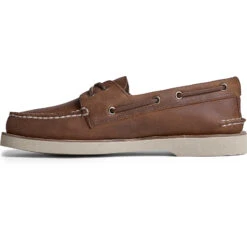 Sperry Top-Sider Men's Authentic Original™ Double Sole Cross Lace Boat Shoe Dark Tan -Sperry Top-Sider Sales STS25283 180