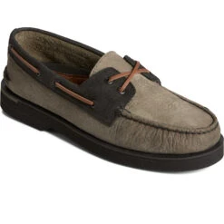 Sperry Top-Sider Men's Authentic Original™ PLUSHWAVE™ Double Sole Tumbled Boat Shoe Olive -Sperry Top-Sider Sales STS25287