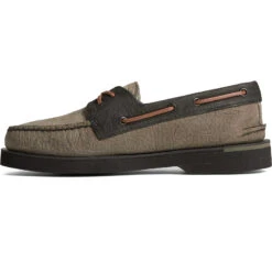 Sperry Top-Sider Men's Authentic Original™ PLUSHWAVE™ Double Sole Tumbled Boat Shoe Olive -Sperry Top-Sider Sales STS25287 180