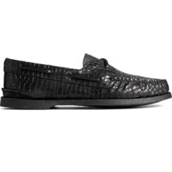 Sperry Top-Sider Men's Authentic Original™ Croc Embossed Boat Shoe Black