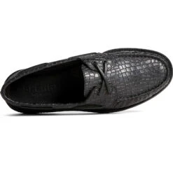 Sperry Top-Sider Men's Authentic Original™ Croc Embossed Boat Shoe Black -Sperry Top-Sider Sales STS25289 TOP