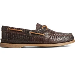 Sperry Top-Sider Men's Authentic Original™ Croc Embossed Boat Shoe Brown