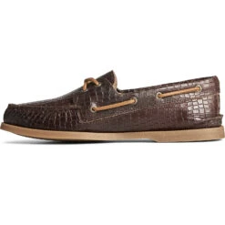 Sperry Top-Sider Men's Authentic Original™ Croc Embossed Boat Shoe Brown -Sperry Top-Sider Sales STS25290 180