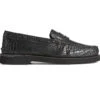 Sperry Top-Sider Men's Authentic Original™ Penny Double Sole Croc Embossed Loafer Black -Sperry Top-Sider Sales STS25453 000