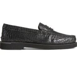 Sperry Top-Sider Men's Authentic Original™ Penny Double Sole Croc Embossed Loafer Black