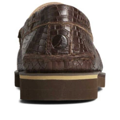 Sperry Top-Sider Men's Authentic Original™ Penny Double Sole Croc Embossed Loafer Brown -Sperry Top-Sider Sales STS25454 90