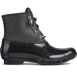 Sperry Top-Sider Women's Saltwater Sparkle Duck Boot Black/Silver