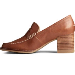 Sperry Top-Sider Women's Seaport Penny Heel Leather Loafer Tan -Sperry Top-Sider Sales STS86537 180