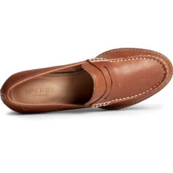 Sperry Top-Sider Women's Seaport Penny Heel Leather Loafer Tan -Sperry Top-Sider Sales STS86537 TOP