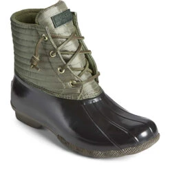 Sperry Top-Sider Women's Saltwater Puff Nylon Quilted Duck Boot Olive -Sperry Top-Sider Sales STS86710