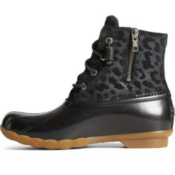 Sperry Top-Sider Women's Saltwater Cheetah Duck Boot Black -Sperry Top-Sider Sales STS87097 180