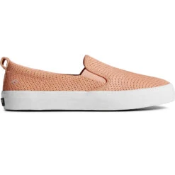 Sperry Top-Sider Women's Crest Twin Gore Leather Wave Perforated Sneaker Peach