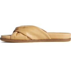 Sperry Top-Sider Women's Gold Cup™ Waveside PLUSHWAVE™ Cross Slide Sandal Tan -Sperry Top-Sider Sales STS87353 180