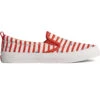 Sperry Top-Sider Women's Sperry X JAWS Crest Twin Gore Stripe Slip On Sneaker Red -Sperry Top-Sider Sales STS87746 000