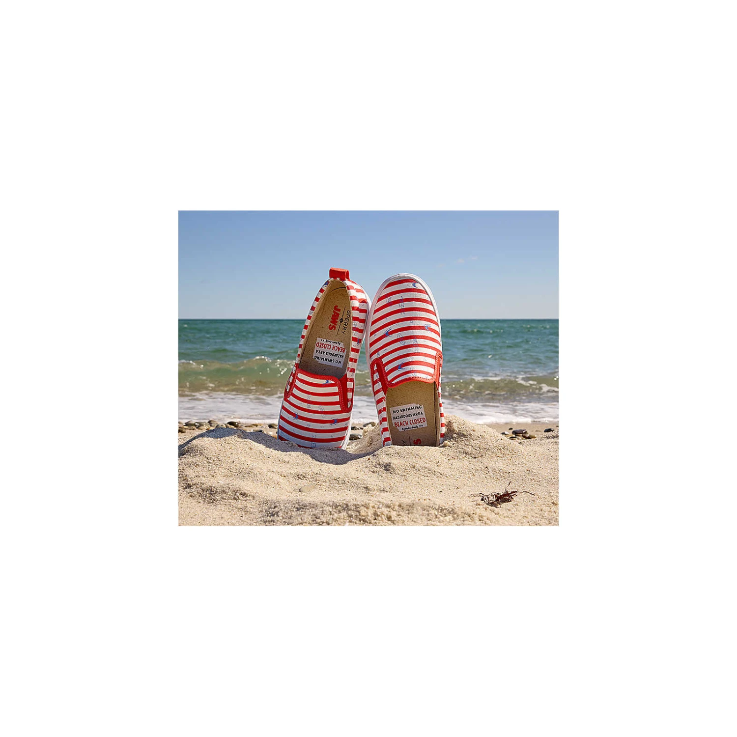 Sperry Top-Sider Women's Sperry X JAWS Crest Twin Gore Stripe Slip On Sneaker Red 6 Sperry Top-Sider Women's Sperry X JAWS Crest Twin Gore Stripe Slip On Sneaker Red - Image 4