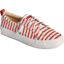 Sperry Top-Sider Women's Sperry X JAWS Crest Vibe Stripe Sneaker Red -Sperry Top-Sider Sales STS87747