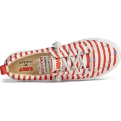 Sperry Top-Sider Women's Sperry X JAWS Crest Vibe Stripe Sneaker Red -Sperry Top-Sider Sales STS87747 TOP