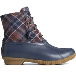 Sperry Top-Sider Women's Saltwater Plaid Wool Duck Boot Navy