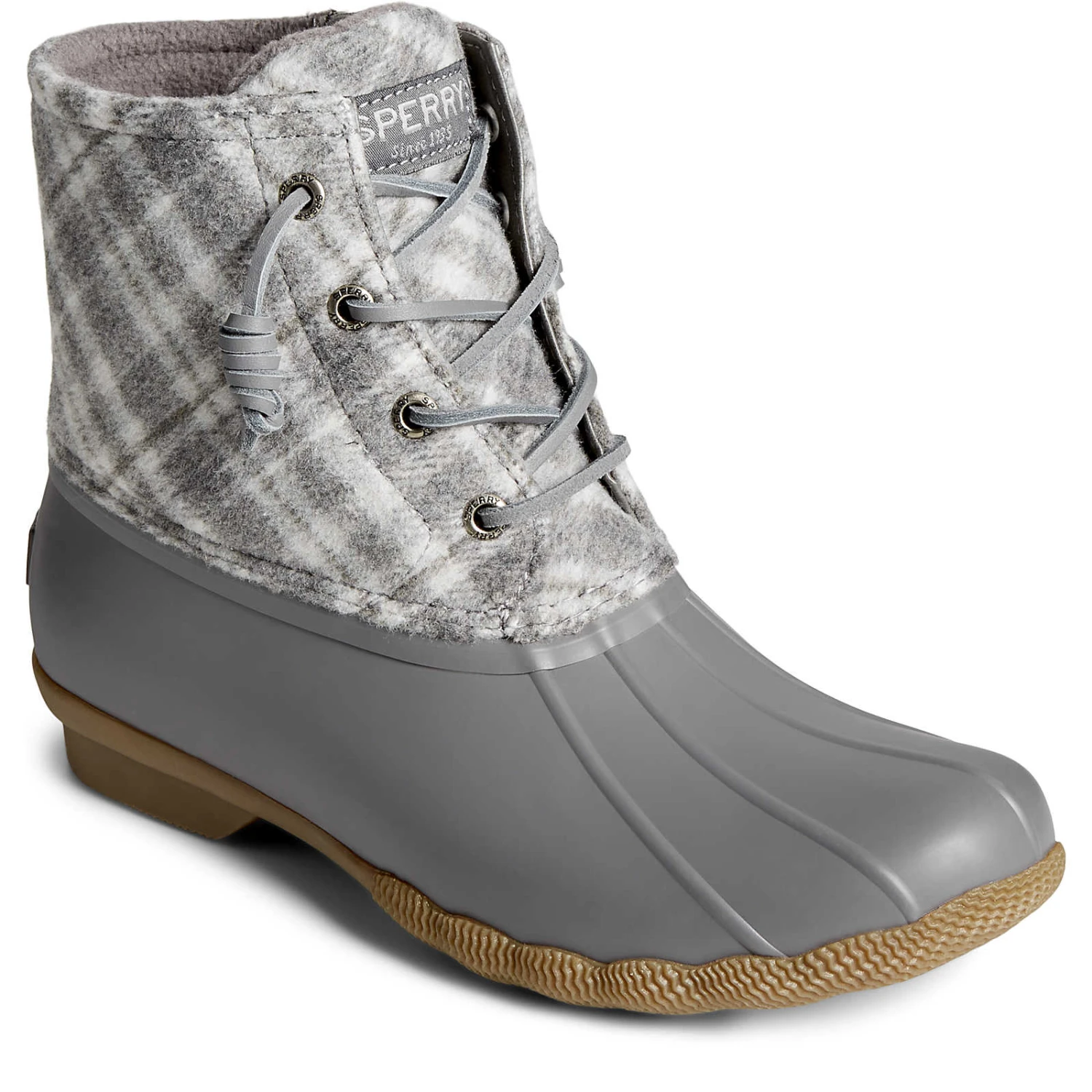 Sperry Top-Sider Women's Saltwater Plaid Wool Duck Boot Grey 4 Sperry Top-Sider Women's Saltwater Plaid Wool Duck Boot Grey - Image 2