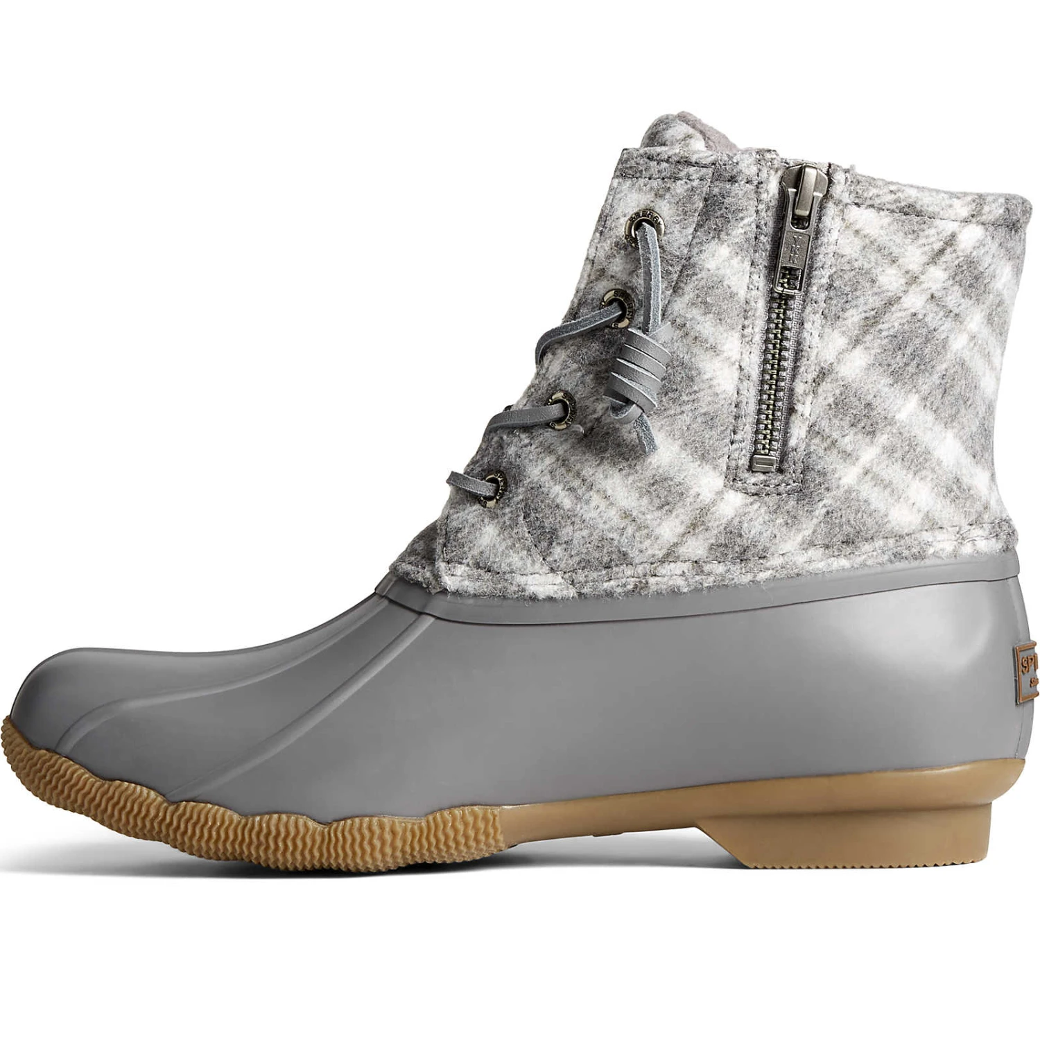 Sperry Top-Sider Women's Saltwater Plaid Wool Duck Boot Grey 6 Sperry Top-Sider Women's Saltwater Plaid Wool Duck Boot Grey - Image 4