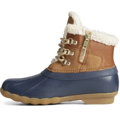 Sperry Top-Sider Women's Saltwater Alpine Leather Duck Boot Tan/Navy -Sperry Top-Sider Sales STS87778 180