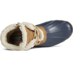 Sperry Top-Sider Women's Saltwater Alpine Leather Duck Boot Tan/Navy -Sperry Top-Sider Sales STS87778 TOP