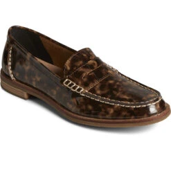 Sperry Top-Sider Women's Seaport Penny Tortoise Leather Loafer Brown -Sperry Top-Sider Sales STS87834