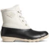 Sperry Top-Sider Women's Saltwater Winter Luxe Leather Duck Boot Ivory/Black -Sperry Top-Sider Sales STS87897 000