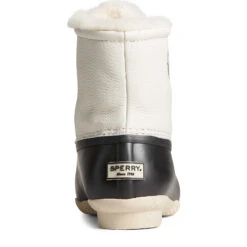 Sperry Top-Sider Women's Saltwater Winter Luxe Leather Duck Boot Ivory/Black -Sperry Top-Sider Sales STS87897 90